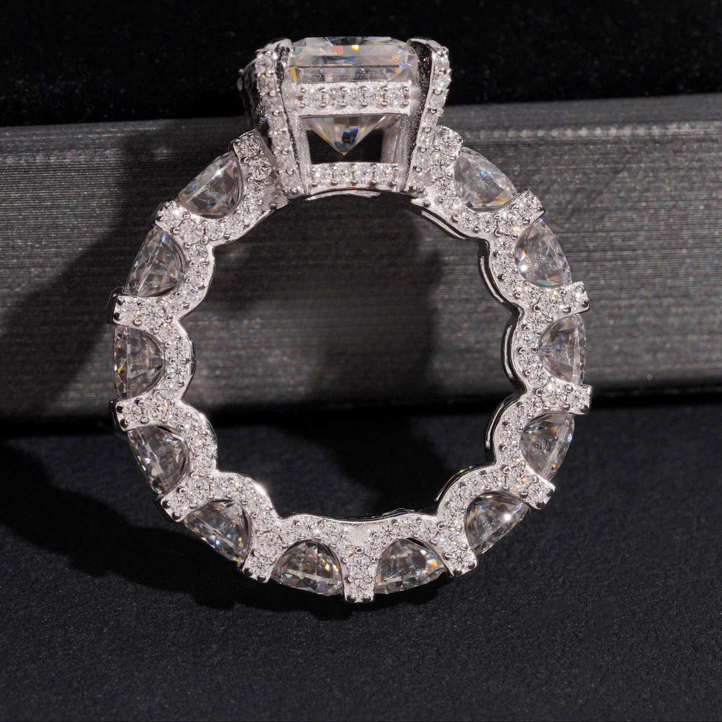 Luxury 5Ct Radiant Silver Ring