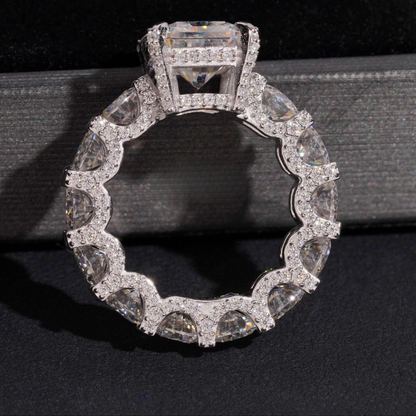 Luxury 5Ct Radiant Silver Ring