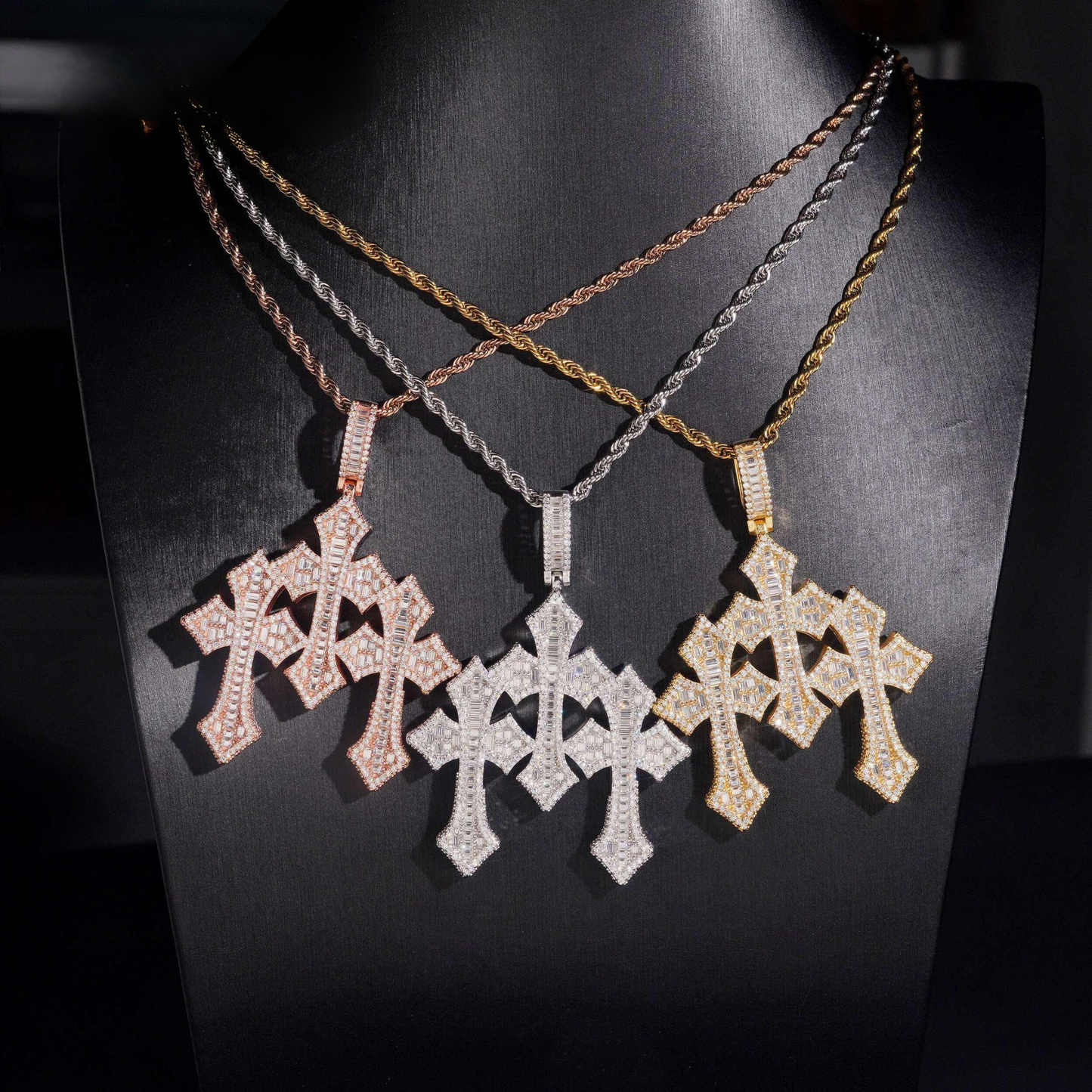 Luxury Three Cross Necklace
