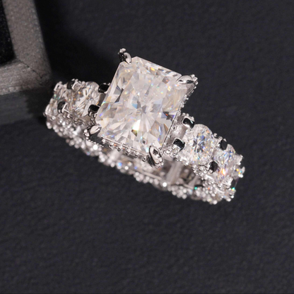 Luxury 5Ct Radiant Silver Ring